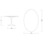 Tavolo Tulip Eero Saarinen H 73 Ovale in Ceramica Diamond Cream Made in Italy - Scarlet Viadurini