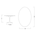 Tavolo Tulip Eero Saarinen H 73 Ovale in Ceramica Entzo Made in Italy - Scarlet Viadurini