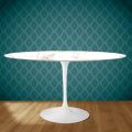 Tavolo Tulip Eero Saarinen H 74 Ovale in Ceramica Entzo Made in Italy - Scarlet