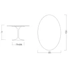 Tavolo Tulip Eero Saarinen H 73 Ovale in Ceramica Nero Assoluto Made in Italy - Scarlet Viadurini