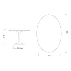 Tavolo Tulip Eero Saarinen H 73 Ovale in Ceramica Nero Assoluto Made in Italy - Scarlet Viadurini