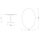 Tavolo Tulip Eero Saarinen H 73 Ovale in Ceramica Nero Assoluto Made in Italy - Scarlet Viadurini