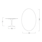 Tavolo Tulip Eero Saarinen H 73 Ovale in Ceramica Pietra Grey Made in Italy - Scarlet Viadurini
