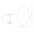 Tavolo Tulip Eero Saarinen H 73 Ovale in Ceramica Pietra Grey Made in Italy - Scarlet Viadurini