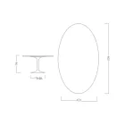 Tavolo Tulip Eero Saarinen H 73 Ovale in Ceramica Pietra Grey Made in Italy - Scarlet Viadurini
