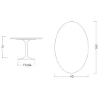 Tavolo Tulip Eero Saarinen H 73 Ovale in Ceramica Rem Made in Italy - Scarlet Viadurini