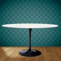 Tavolo Tulip Eero Saarinen H 74 Ovale in Ceramica Rem Made in Italy - Scarlet