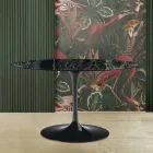 Tavolo Tulip Eero Saarinen H 73 Ovale in Marmo Verde Alpi Made in Italy - Scarlet Viadurini