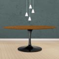 Tavolo Tulip Eero Saarinen H 74 Ovale in Rovere Tinto Noce Chiaro Made in Italy - Scarlet