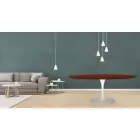 Tavolo Tulip Eero Saarinen H 73 Ovale in Rovere Tinto Palissandro Made in Italy - Scarlet Viadurini