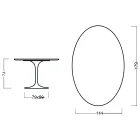 Tavolo Tulip Eero Saarinen H 73 Ovale in Rovere Tinto Palissandro Made in Italy - Scarlet Viadurini