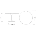 Tavolo Tulip Eero Saarinen H 73 Rotondo in Bianco Assoluto Made in Italy - Scarlet Viadurini