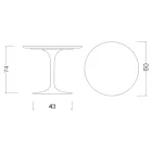Tavolo Tulip Eero Saarinen H 73 Rotondo in Ceramica Rem Made in Italy - Scarlet Viadurini