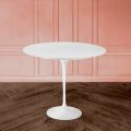 Tavolo Tulip Eero Saarinen H 74 Rotondo in Laminato Liquido Bianco Made in Italy - Scarlet