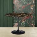 Tavolo Tulip Eero Saarinen H 74 Rotondo in Marmo Emperador Dark Made in Italy - Scarlet