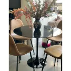 Tavolo Tulip Eero Saarinen H 73 Rotondo in Marmo Nero Marquinia Made in Italy - Scarlet Viadurini