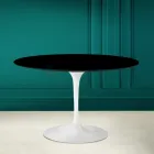 Tavolo Tulip Eero Saarinen H 73 Rotondo in Nero Assoluto Made in Italy - Scarlet Viadurini