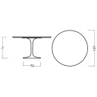 Tavolo Tulip Eero Saarinen H 73 Rotondo in Rovere Tinto Nero Made in Italy - Scarlet Viadurini