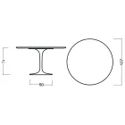 Tavolo Tulip Eero Saarinen H 73 Rotondo in Rovere Tinto Noce Scuro Made in Italy - Scarlet Viadurini