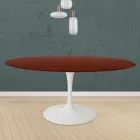 Tavolo Tulip Eero Saarinen H 73 Rotondo in Rovere Tinto Palissandro Made in Italy - Scarlet Viadurini