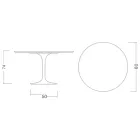 Tavolo Tulip Eero Saarinen H 74 con Piano in Laminato Liquido Nero Made in Italy - Scarlet Viadurini