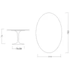 Tavolo Tulip Eero Saarinen H 74 con Piano Ovale in Marmo Arabescato Made in Italy - Scarlet Viadurini