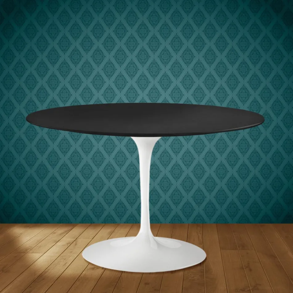 Tavolo Tulip Eero Saarinen H 74 in Ceramica Domoos Made in Italy - Scarlet Viadurini