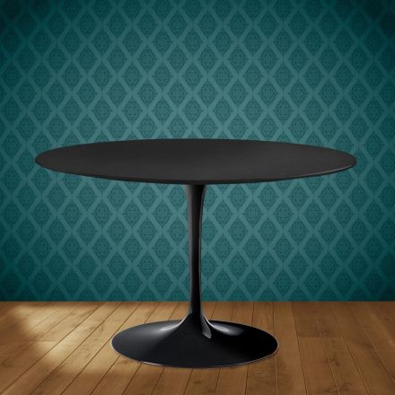 Tavolo Tulip Eero Saarinen H 74 in Ceramica Domoos Made in Italy - Scarlet Viadurini