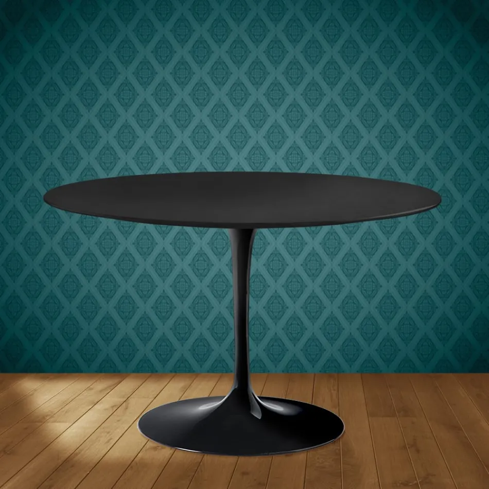 Tavolo Tulip Eero Saarinen H 74 in Ceramica Domoos Made in Italy - Scarlet Viadurini