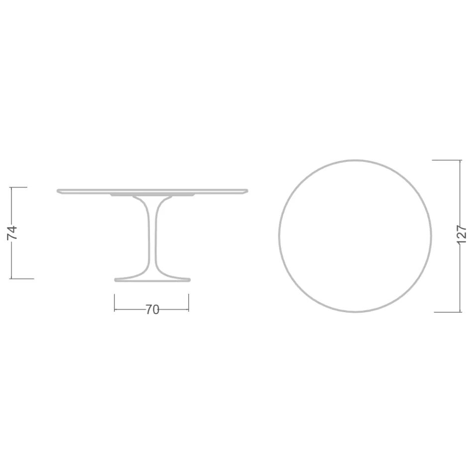 Tavolo Tulip Eero Saarinen H 74 in Ceramica Lucid Made in Italy - Scarlet Viadurini