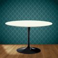 Tavolo Tulip Eero Saarinen H 74 in Ceramica Moonè Made in Italy - Scarlet
