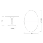 Tavolo Tulip Eero Saarinen H 74 Ovale Allungabile in Laminato Liquido Bianco - Scarlet Viadurini
