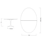 Tavolo Tulip Eero Saarinen H 74 Ovale Allungabile in Laminato Liquido Bianco - Scarlet Viadurini