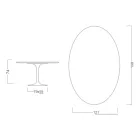 Tavolo Tulip Eero Saarinen H 74 Ovale in Ceramica Aura 22 Made in Italy - Scarlet Viadurini
