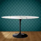 Tavolo Tulip Eero Saarinen H 74 Ovale in Ceramica Aura 22 Made in Italy - Scarlet Viadurini