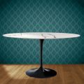 Tavolo Tulip Eero Saarinen H 74 Ovale in Ceramica Aura 22 Made in Italy - Scarlet