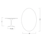 Tavolo Tulip Eero Saarinen H 74 Ovale in Ceramica Domoos Made in Italy - Scarlet Viadurini