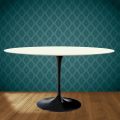 Tavolo Tulip Eero Saarinen H 74 Ovale in Ceramica Moonè Made in Italy - Scarlet