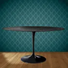 Tavolo Tulip Eero Saarinen H 74 Ovale in Ceramica Somnia Made in Italy - Scarlet Viadurini