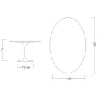 Tavolo Tulip Eero Saarinen H 74 Ovale in Laminato Liquido Bianco Made in Italy - Scarlet Viadurini