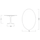 Tavolo Tulip Eero Saarinen H 74 Ovale in Laminato Liquido Bianco Made in Italy - Scarlet Viadurini