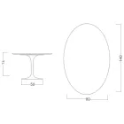 Tavolo Tulip Eero Saarinen H 74 Ovale in Laminato Liquido Bianco Made in Italy - Scarlet Viadurini