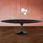 Tavolo Tulip Eero Saarinen H 74 Ovale in laminato Liquido Made in Italy - Scarlet Viadurini