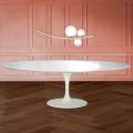 Tavolo Tulip Eero Saarinen H 74 Ovale in laminato Liquido Made in Italy - Scarlet