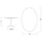 Tavolo Tulip Eero Saarinen H 74 Ovale in laminato Liquido Nero Made in Italy - Scarlet Viadurini