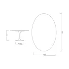 Tavolo Tulip Eero Saarinen H 74 Ovale in laminato Liquido Nero Made in Italy - Scarlet Viadurini