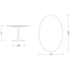 Tavolo Tulip Eero Saarinen H 74 Ovale in laminato Liquido Nero Made in Italy - Scarlet Viadurini