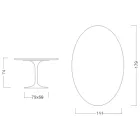 Tavolo Tulip Eero Saarinen H 74 Ovale in Marmo Emperador Dark Made in Italy - Scarlet Viadurini