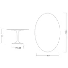 Tavolo Tulip Eero Saarinen H 74 Ovale in Marmo Emperador Dark Made in Italy - Scarlet Viadurini