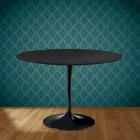 Tavolo Tulip Eero Saarinen H 74 Rotondo in Ceramica Domoos Made in Italy - Scarlet Viadurini